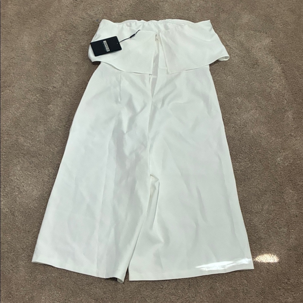 Missguided White Satin Jumpsuit